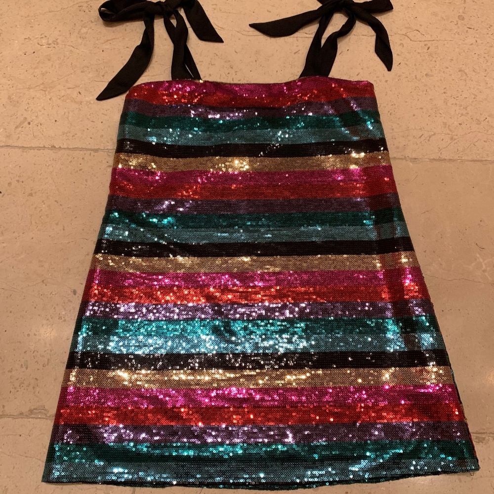 Show me your Mumu-Striped Sequin Party Dress